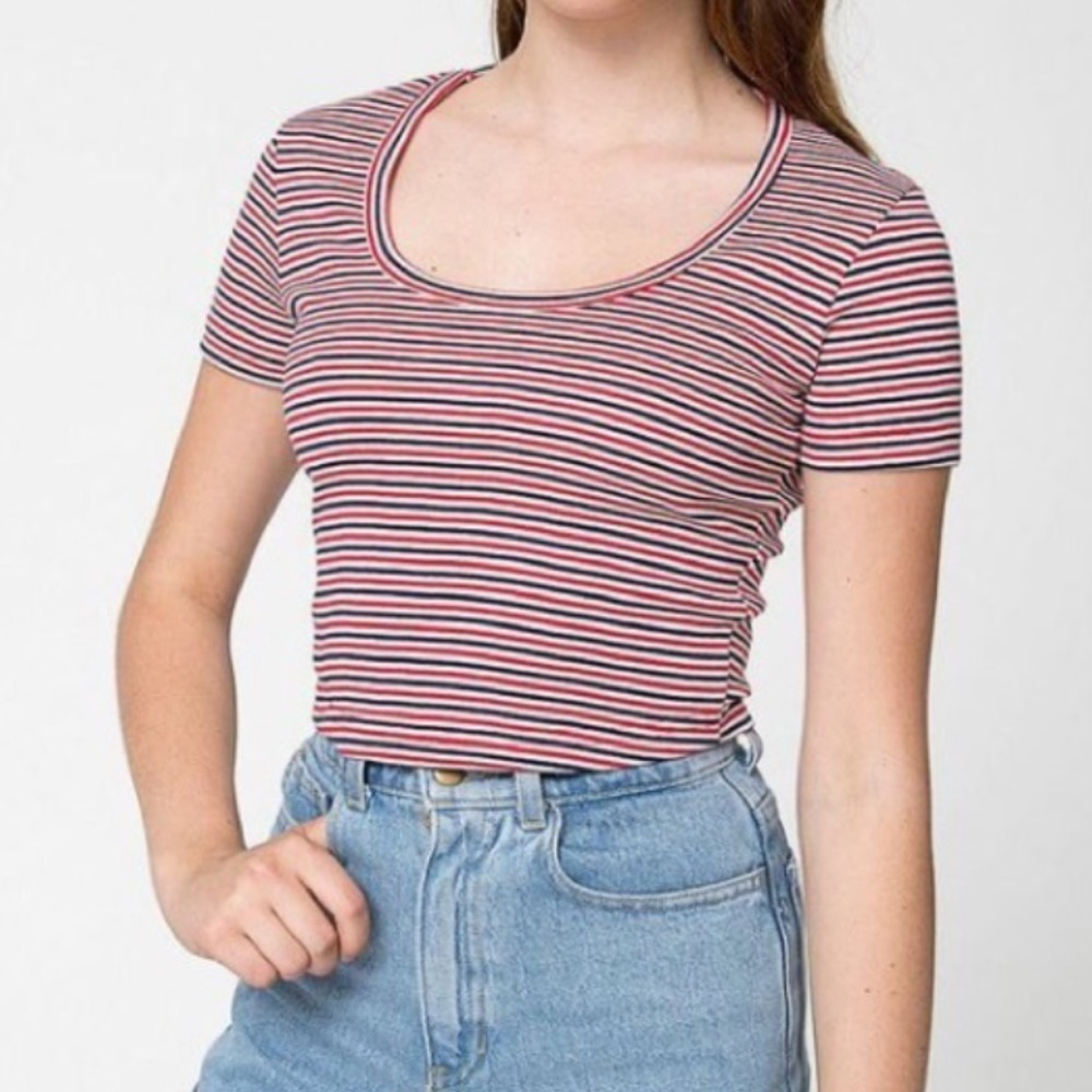 American apparel striped crop top